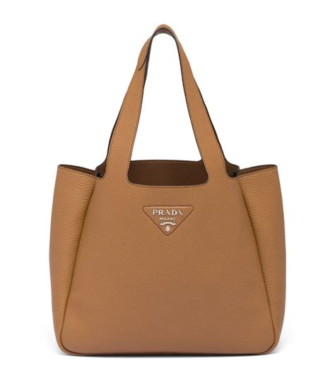 prada brown leather tote pre owned|prada nylon tote sale.